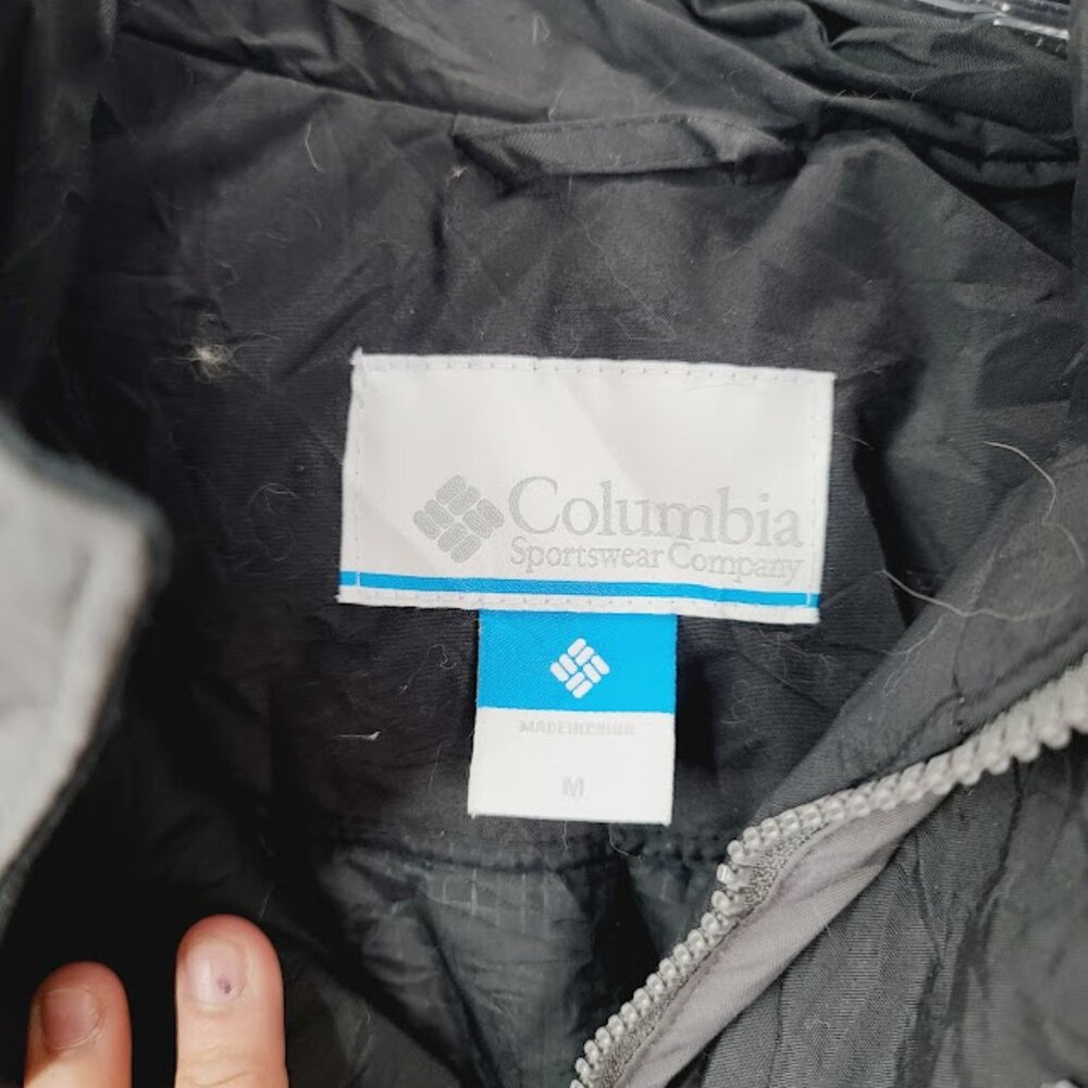 Columbia Men's Black Gray Hooded Winter Snow Windbreaker Jacket Size‎ M - Picture 6 of 7